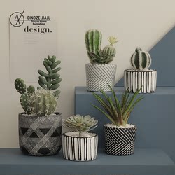Scandinavian style decorative small bonsai ceramic artificial succulents cactus potted living room artificial flowers Scandinavian style decorative small bonsai ceramic artificial succulents cactus potted living room artificial flowers