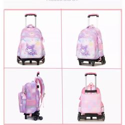 Elementary school students' trolley schoolbags for girls in grades 2, 3 to 6, 2024 new waterproof stair-climbing children's trolley case for girls Elementary school students' trolley schoolbags for girls in grades 2, 3 to 6, 2024 new waterproof stair-climbing children's trolley case for girls