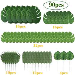 90 6 kinds of artificial palm leaves Hawaiian party decoration tropical plants Tropical party decoration turtle back leaves 90 6 kinds of artificial palm leaves Hawaiian party decoration tropical plants Tropical party decoration turtle back leaves