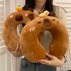 Cartoon Kapibala Neck Protector U-shaped Pillow Removable and Washable Memory Foam High-Elastic Travel Nap T-Pillow to Help Sleep Neck Pillow Cartoon Kapibala Neck Protector U-shaped Pillow Removable and Washable Memory Foam High-Elastic Travel Nap T-Pillow to Help Sleep Neck Pillow