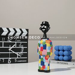 Modern minimalist cartoon mosaic black ornaments creative desktop home soft decorations pixel people ornaments from above Modern minimalist cartoon mosaic black ornaments creative desktop home soft decorations pixel people ornaments from above