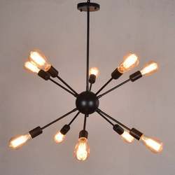 American retro industrial style satellite chandeliers 8 heads 12 heads 16 heads 18 heads 20 hair branch iron lamp cross-border American retro industrial style satellite chandeliers 8 heads 12 heads 16 heads 18 heads 20 hair branch iron lamp cross-border