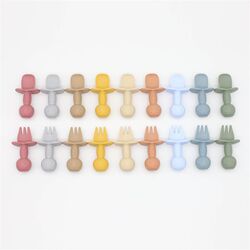 Five-piece feeding tableware set, baby silicone bib drool pocket, children's food supplement bowl set, divided plate, anti-fall Five-piece feeding tableware set, baby silicone bib drool pocket, children's food supplement bowl set, divided plate, anti-fall