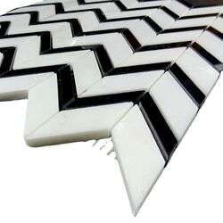 Marble mosaic Danba jade black and white arrow-shaped sword-shaped kitchen bathroom bathroom interior wall wall and floor tiles Marble mosaic Danba jade black and white arrow-shaped sword-shaped kitchen bathroom bathroom interior wall wall and floor tiles