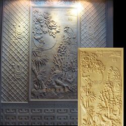 Artificial sandstone relief sandstone background wall stone carving mural Heron exterior wall decoration plant custom fiberglass sculpture Artificial sandstone relief sandstone background wall stone carving mural Heron exterior wall decoration plant custom fiberglass sculpture