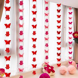 Wedding Room Decoration with Butterfly and Double Happiness Character String Hanging Ornaments, Wedding Room Decoration, Living Room Curtain and Bay Window Decoration Wedding Room Decoration with Butterfly and Double Happiness Character String Hanging Ornaments, Wedding Room Decoration, Living Room Curtain and Bay Window Decoration