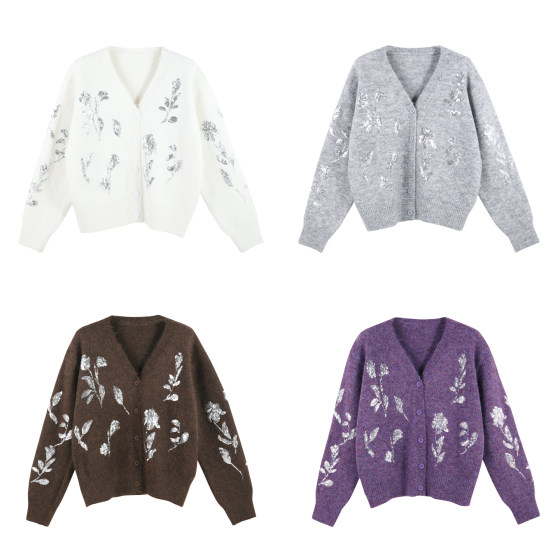 2025 autumn new V-neck long-sleeved single-breasted cardigan sweater jacket HBZWW918116 
2025 autumn new V-neck long-sleeved single-breasted cardigan sweater jacket HBZWW918116