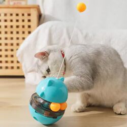 Cat Toy Tumbler Turntable Treat Ball Teasing Stick Long Rod Self-Entertainment Boredom-Relief Gadget Kitten Supplies Collection Cat Toy Tumbler Turntable Treat Ball Teasing Stick Long Rod Self-Entertainment Boredom-Relief Gadget Kitten Supplies Collection