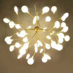 Nordic lighting living room bedroom dining room lighting post-modern simple branch iron creative firefly chandelier Nordic lighting living room bedroom dining room lighting post-modern simple branch iron creative firefly chandelier