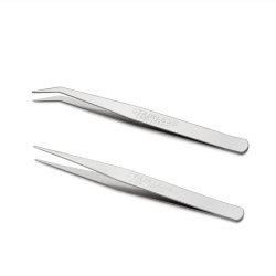 Stainless steel cleaning tweezers elbow fine tip anti-static small tweezers bird's nest hair picking acne clip repair tool Stainless steel cleaning tweezers elbow fine tip anti-static small tweezers bird's nest hair picking acne clip repair tool