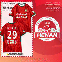 2025 Henan Club Jiuzu Dukang Team Uniform Player Version Football Shirt Quick-Drying T-Shirt Short Sleeve Men's Half-Sleeve 2025 Henan Club Jiuzu Dukang Team Uniform Player Version Football Shirt Quick-Drying T-Shirt Short Sleeve Men's Half-Sleeve
