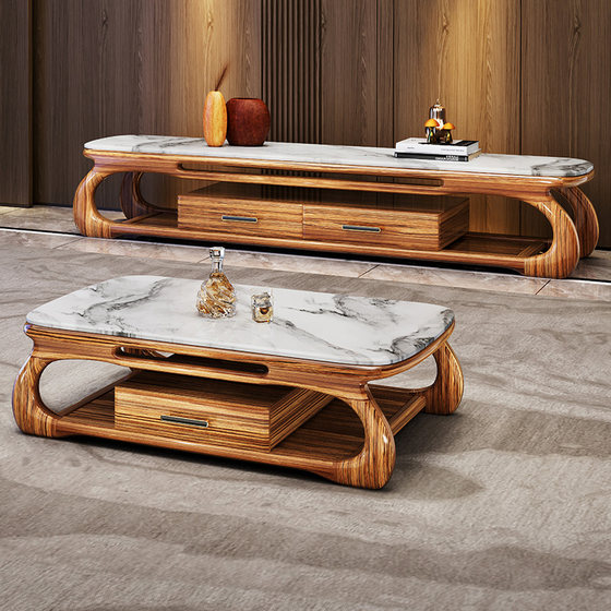 New Chinese style wujin wood marble coffee table new style small and medium-sized living room household solid wood coffee table floor cabinet combination
New Chinese style wujin wood marble coffee table new style small and medium-sized living room household solid wood coffee table floor cabinet combination