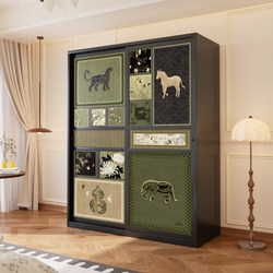 Meishida Antique-Style Art Wardrobe Made of Carbon Steel for Home Use in the Bedroom with Sliding Doors, Integrated Against the Wall, Formaldehyde-Free Wardrobe Meishida Antique-Style Art Wardrobe Made of Carbon Steel for Home Use in the Bedroom with Sliding Doors, Integrated Against the Wall, Formaldehyde-Free Wardrobe