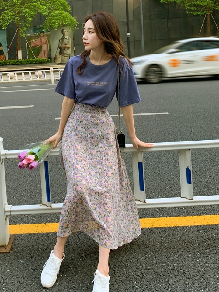 WO STUDIO 中长款碎花半身裙 WO STUDIO 中长款碎花半身裙