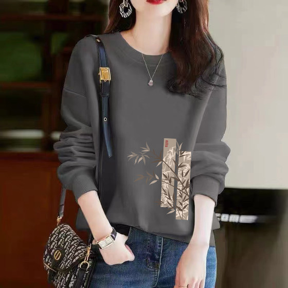 Brand clearance foreign trade export pure cotton long-sleeved fashion printed sweatshirt for women's spring and autumn style meat covering and slimming literary top
Brand clearance foreign trade export pure cotton long-sleeved fashion printed sweatshirt for women's spring and autumn style meat covering and slimming literary top