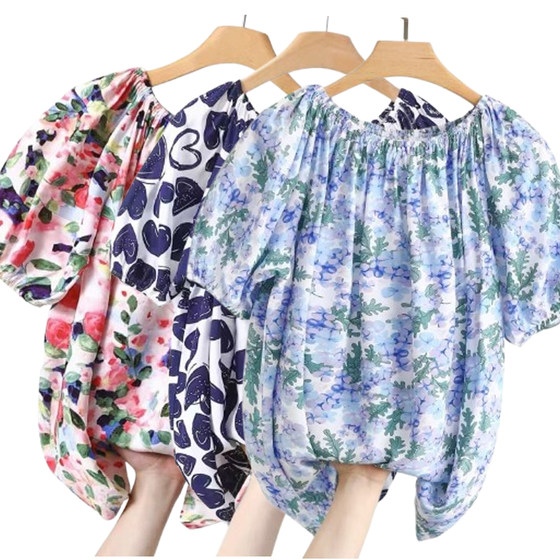 2025 summer cotton silk top for women new thin floral T-shirt one shoulder and two-wear puff sleeve artificial cotton top
2025 summer cotton silk top for women new thin floral T-shirt one shoulder and two-wear puff sleeve artificial cotton top