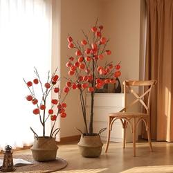 Artificial Persimmon Tree Indoor Living Room Fake Green Plant Chinese-Style Floor-Standing Ornament Red Fruit New Year Decoration Artificial Potted Plant Artificial Persimmon Tree Indoor Living Room Fake Green Plant Chinese-Style Floor-Standing Ornament Red Fruit New Year Decoration Artificial Potted Plant