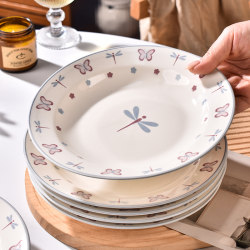 High-End Household Exquisite Underglaze Color Plate 2025 New Deep Plate Particularly Beautiful Dish Plate for Stir-Frying Dishes High-End Household Exquisite Underglaze Color Plate 2025 New Deep Plate Particularly Beautiful Dish Plate for Stir-Frying Dishes