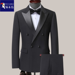 Woodpecker Fat Man Wedding Suit Groom Wedding Suit Set Men's Plus Size Loose Business Formal Wear Evening Dress Woodpecker Fat Man Wedding Suit Groom Wedding Suit Set Men's Plus Size Loose Business Formal Wear Evening Dress