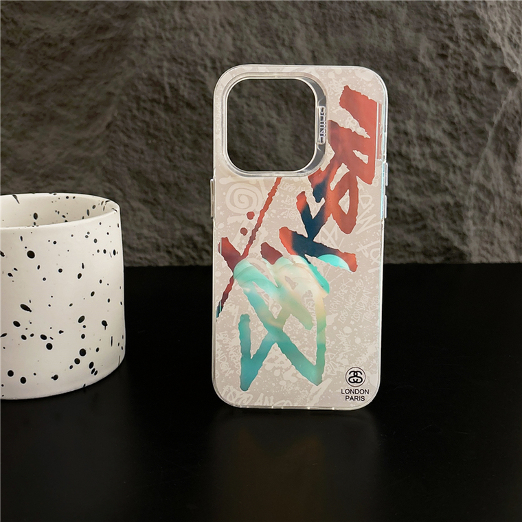 Stussy Black White Orange Logo 8-Ball iPhone Case