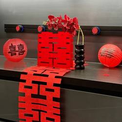 Bedroom Bedside Table Decorations with the Character for Happiness, New Room Wedding Decoration, Wedding Room Layout Set, Living Room, Bride and Groom Wedding Bedroom Bedside Table Decorations with the Character for Happiness, New Room Wedding Decoration, Wedding Room Layout Set, Living Room, Bride and Groom Wedding