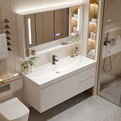 2025 New Model Gilt Stone Integrated Basin Cream-Style Bathroom Vanity Sink Washbasin Bathroom Cabinet Set 2025 New Model Gilt Stone Integrated Basin Cream-Style Bathroom Vanity Sink Washbasin Bathroom Cabinet Set