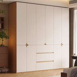 Full Oak Solid Wood Log Wardrobe Minimalist Modern Style For Home Bedroom Handhandle-free Cabinet Adult Storage Coat Full Oak Solid Wood Log Wardrobe Minimalist Modern Style For Home Bedroom Handhandle-free Cabinet Adult Storage Coat