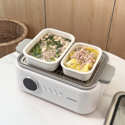 Ceramic Bowl and Plate for Steamer, Suitable for Home Ovens and Microwave Ovens, Oil-Draining Cheese Baked Rice Plate, Rectangular Steaming Dish Ceramic Bowl and Plate for Steamer, Suitable for Home Ovens and Microwave Ovens, Oil-Draining Cheese Baked Rice Plate, Rectangular Steaming Dish