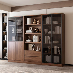 Bookcase Integrated Wall-Mounted Cabinet with Glass Doors, Office File Cabinet, Storage Cabinet, Light Luxury Figurine Display Cabinet Bookcase Integrated Wall-Mounted Cabinet with Glass Doors, Office File Cabinet, Storage Cabinet, Light Luxury Figurine Display Cabinet