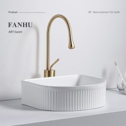 Creative Striped Ceramic Countertop Basin White Art Basin Bathroom Wash Basin Square Oval Balcony Wash Basin Creative Striped Ceramic Countertop Basin White Art Basin Bathroom Wash Basin Square Oval Balcony Wash Basin