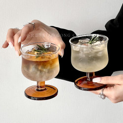 Niche Retro Low-Footed Waist-Cinching Glass Cup ins Style American Coffee Cup Special Drink Cup Cold Drink Cup Juice Cup Niche Retro Low-Footed Waist-Cinching Glass Cup ins Style American Coffee Cup Special Drink Cup Cold Drink Cup Juice Cup