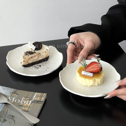 ins Irregular Rock-Patterned Ceramic Plate, High-Value Cake Plate, Dessert Plate, Creative Small Plate, Dish ins Irregular Rock-Patterned Ceramic Plate, High-Value Cake Plate, Dessert Plate, Creative Small Plate, Dish