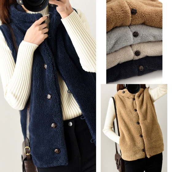 77002 Special Women's Hooded Vest Double-sided Imitation Lambskin Thicken Top Warm Horse Clip Jacket
77002 Special Women's Hooded Vest Double-sided Imitation Lambskin Thicken Top Warm Horse Clip Jacket