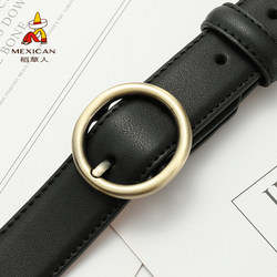 Scarecrow Belt Women's Genuine Leather Fashion Simple Black Belt Versatile Summer ins Style Decorative Jeans Belt Scarecrow Belt Women's Genuine Leather Fashion Simple Black Belt Versatile Summer ins Style Decorative Jeans Belt