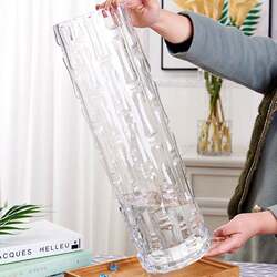Extra-Large Floor-Standing Vase Decoration for the Living Room, High-End Crystal Glass Vase for Home Use, Fortune Bamboo Vase Extra-Large Floor-Standing Vase Decoration for the Living Room, High-End Crystal Glass Vase for Home Use, Fortune Bamboo Vase