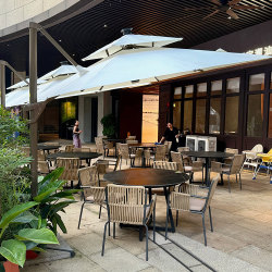Outdoor Table and Chair Combination Villa Balcony Courtyard Garden Bar Furniture Open-Air Cafe Commercial Street Rattan Table and Chairs Outdoor Table and Chair Combination Villa Balcony Courtyard Garden Bar Furniture Open-Air Cafe Commercial Street Rattan Table and Chairs