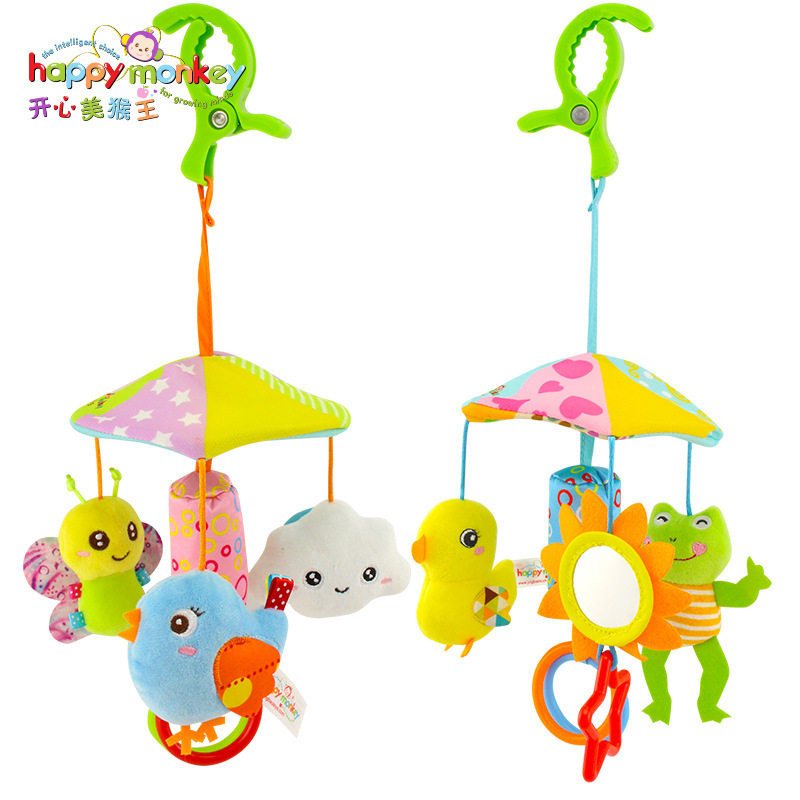 Happy Monkey Baby Crib Mobile Animal Wind Chime Rattle Toy