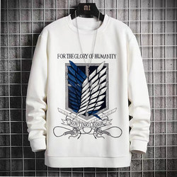 Attack on Titan Merchandise Fleece Sweatshirt for Men, Freedom Wing Commander Anime Crew Neck Long Sleeve Cosplay Top for Winter Attack on Titan Merchandise Fleece Sweatshirt for Men, Freedom Wing Commander Anime Crew Neck Long Sleeve Cosplay Top for Winter