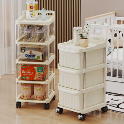 Baby Product Storage Rack Mobile Trolley Multi-Layer Snack Storage Cabinet Drawer-Type Baby Toy Storage Shelf Baby Product Storage Rack Mobile Trolley Multi-Layer Snack Storage Cabinet Drawer-Type Baby Toy Storage Shelf