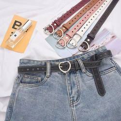 Heart Buckle No-Punch Jeans Belt for Women, Korean Style, Student Simple Versatile Girl Heart Hole Belt Heart Buckle No-Punch Jeans Belt for Women, Korean Style, Student Simple Versatile Girl Heart Hole Belt