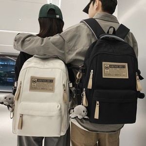 New school bag for women with large capacity for boys, high school, junior high school and primary school students, campus backpack, Korean style simple travel backpack 
New school bag for women with large capacity for boys, high school, junior high school and primary school students, campus backpack, Korean style simple travel backpack