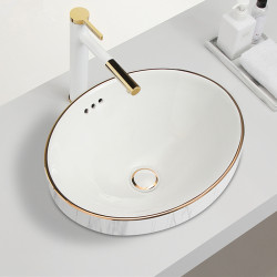 Semi-Embedded Basin, Countertop Basin, Wash Basin, Ceramic Household Rectangular Bathroom Under-Counter Basin Semi-Embedded Basin, Countertop Basin, Wash Basin, Ceramic Household Rectangular Bathroom Under-Counter Basin