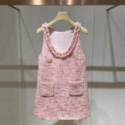 Juelaifei large size rich daughter Xiaoxiang dress 2025 autumn new French high-end vest dress U-neck Juelaifei large size rich daughter Xiaoxiang dress 2025 autumn new French high-end vest dress U-neck
