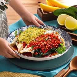 9/ 14inch Large Capacity Plates for Home and Hotel Use, Ceramic Tableware, Steamed Egg Plate, Fruit Plate, Chili and Fish Head Plate, Various Styles 9/ 14inch Large Capacity Plates for Home and Hotel Use, Ceramic Tableware, Steamed Egg Plate, Fruit Plate, Chili and Fish Head Plate, Various Styles