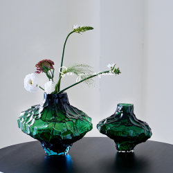 Danish Canyon Glass Vase Creative ins Style Living Room Flower Arrangement Ornament High-End Home Decoration Valley Flower Vessel Danish Canyon Glass Vase Creative ins Style Living Room Flower Arrangement Ornament High-End Home Decoration Valley Flower Vessel