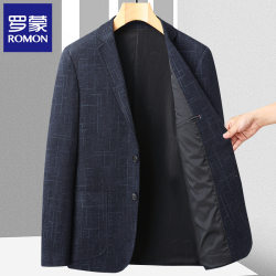 Romon Men's Suit Jacket, Spring and Autumn New Style, Business Casual, Middle-Aged Dad, Brushed Suit, Slim Fit Casual Suit Romon Men's Suit Jacket, Spring and Autumn New Style, Business Casual, Middle-Aged Dad, Brushed Suit, Slim Fit Casual Suit