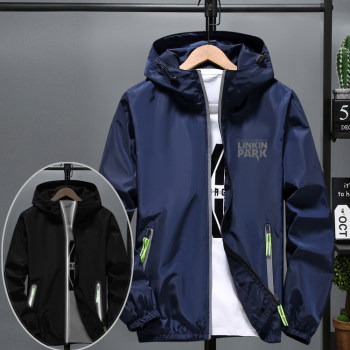 Large -size hooded men's spring and autumn youth tide men's jacket
 Large -size hooded men's spring and autumn youth tide men's jacket