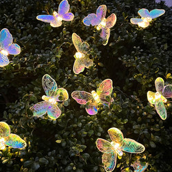 Solar Butterfly String Lights for Courtyard, Garden, Terrace, Landscape Decoration, Camping, Night Market, Restaurant Atmosphere Arrangement, Colorful Lights Solar Butterfly String Lights for Courtyard, Garden, Terrace, Landscape Decoration, Camping, Night Market, Restaurant Atmosphere Arrangement, Colorful Lights
