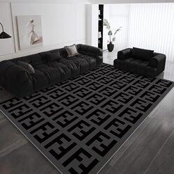 2024 New Trendy Black Living Room Coffee Table Carpet, Light Luxury High-End Bedroom Full Carpet, Cloakroom Internet-Famous Rug 2024 New Trendy Black Living Room Coffee Table Carpet, Light Luxury High-End Bedroom Full Carpet, Cloakroom Internet-Famous Rug