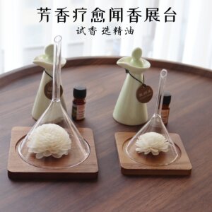 Walnut triangular funnel scent tool glass aromatherapy spa selection aromatherapy essential oil exhibition fragrance diffuser 
Walnut triangular funnel scent tool glass aromatherapy spa selection aromatherapy essential oil exhibition fragrance diffuser